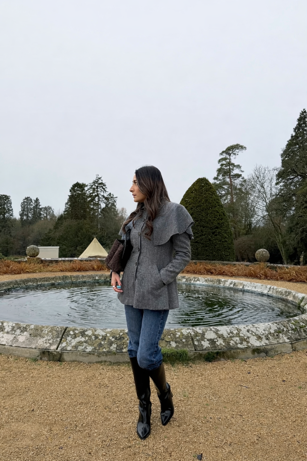 Itika Arora in Estelle cape coat