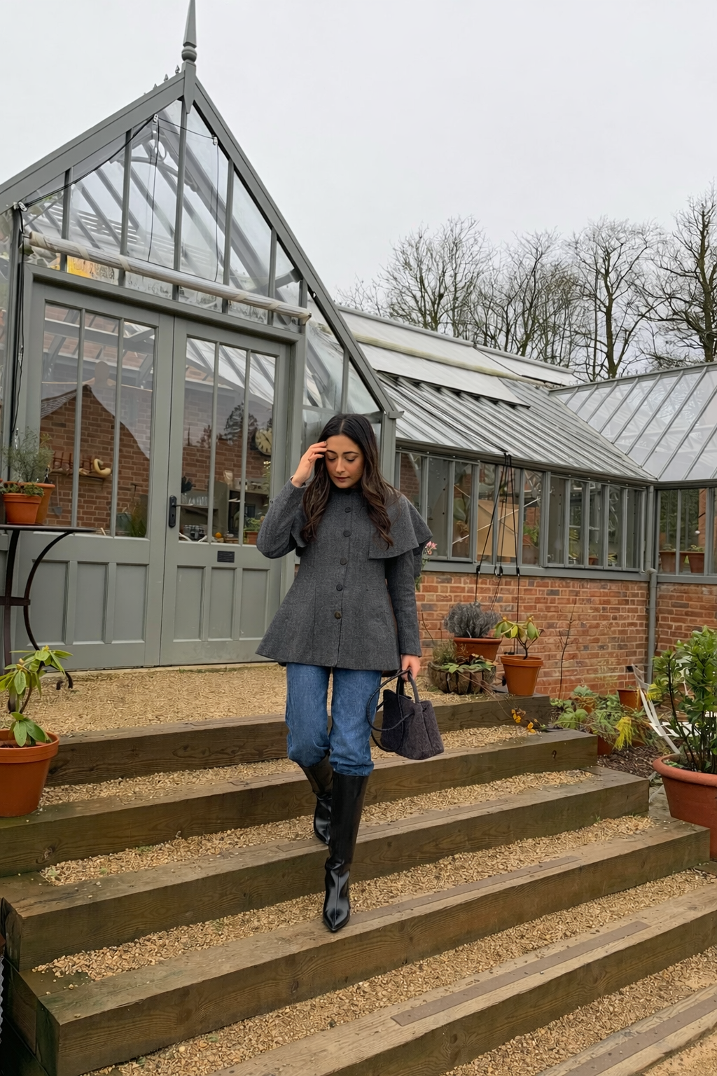 Itika Arora in Estelle cape coat