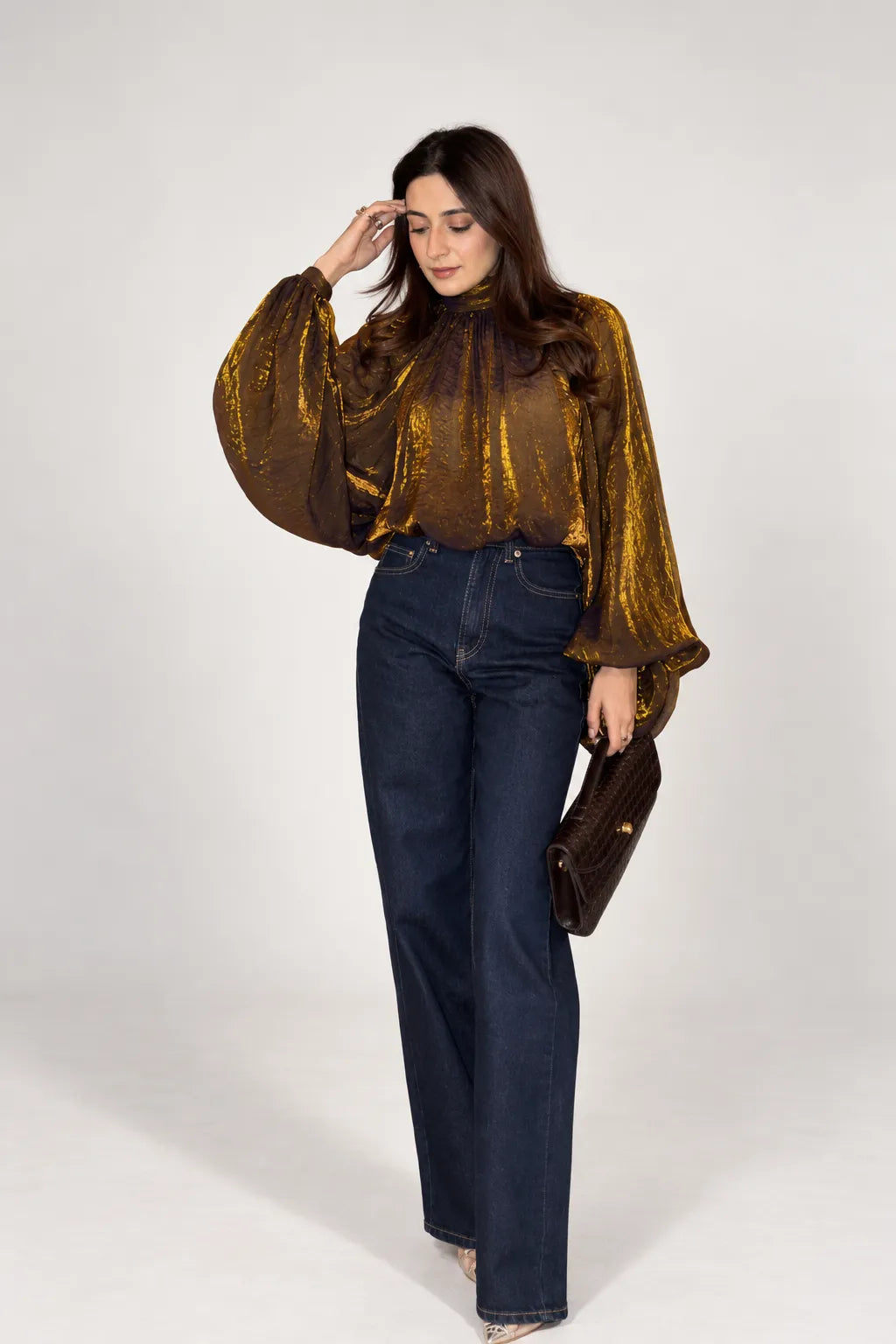 Itika Arora in Midas Gold Top