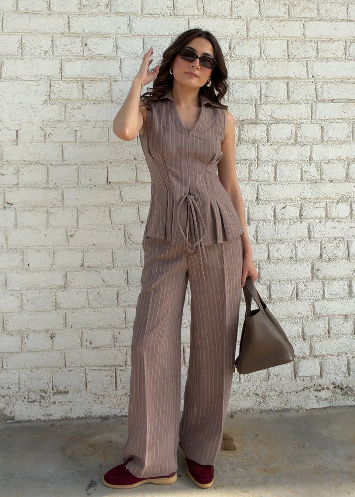 Itika Arora in Ziva Pinstripe co-ord set