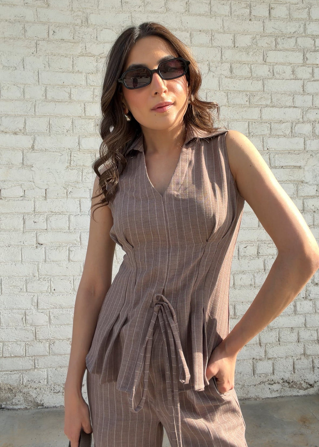 Itika Arora in Ziva Pinstripe co-ord set