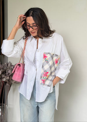 White / Grey Floral
