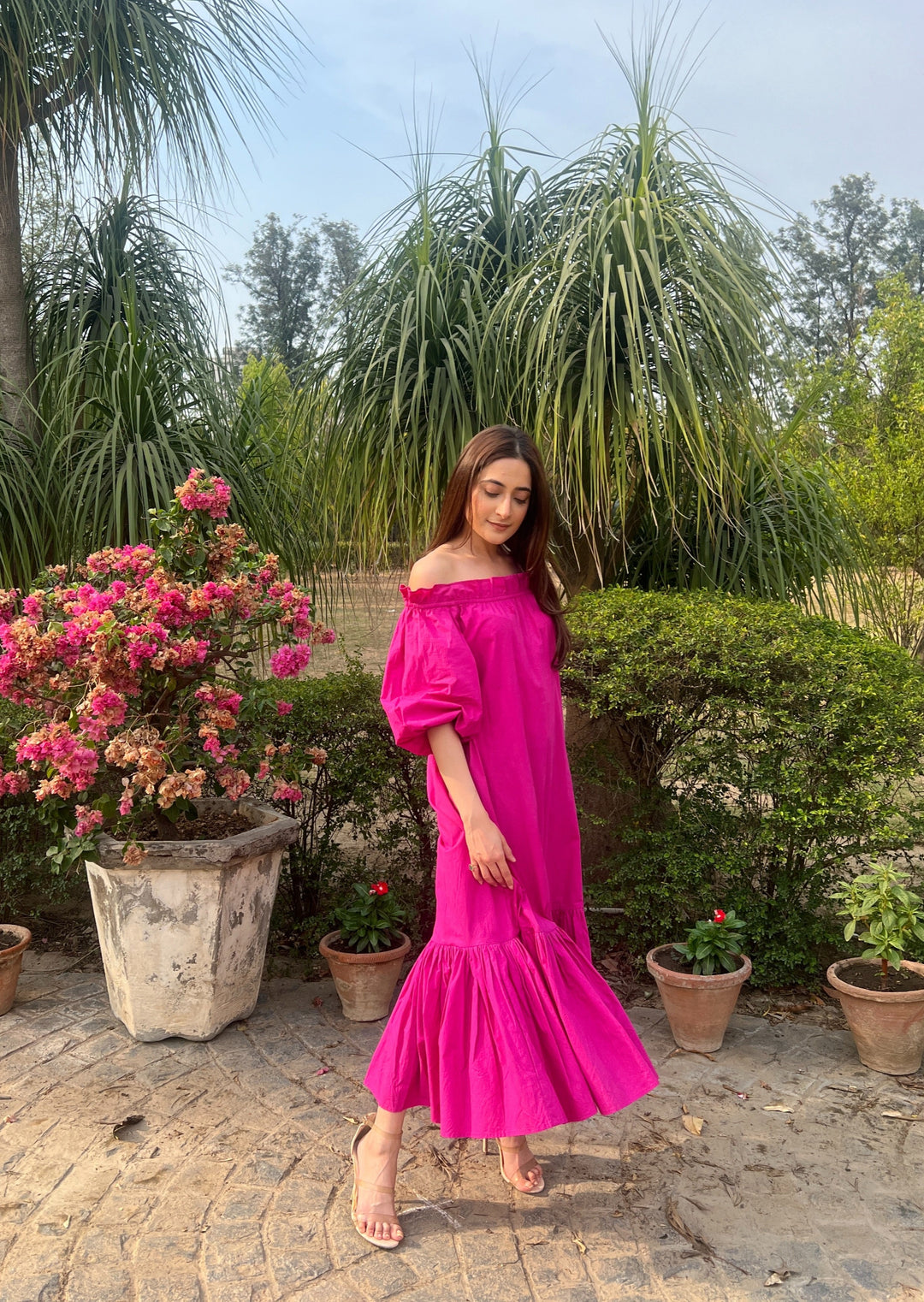 Fuchsia Off The Shoulder Floor Length A Line Ball Gown Prom Dresses Fuchsia Off The Shoulder Floor Length A Line Ball Gown Prom Dresses