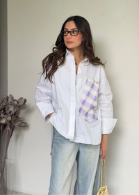 White / Purple Gingham