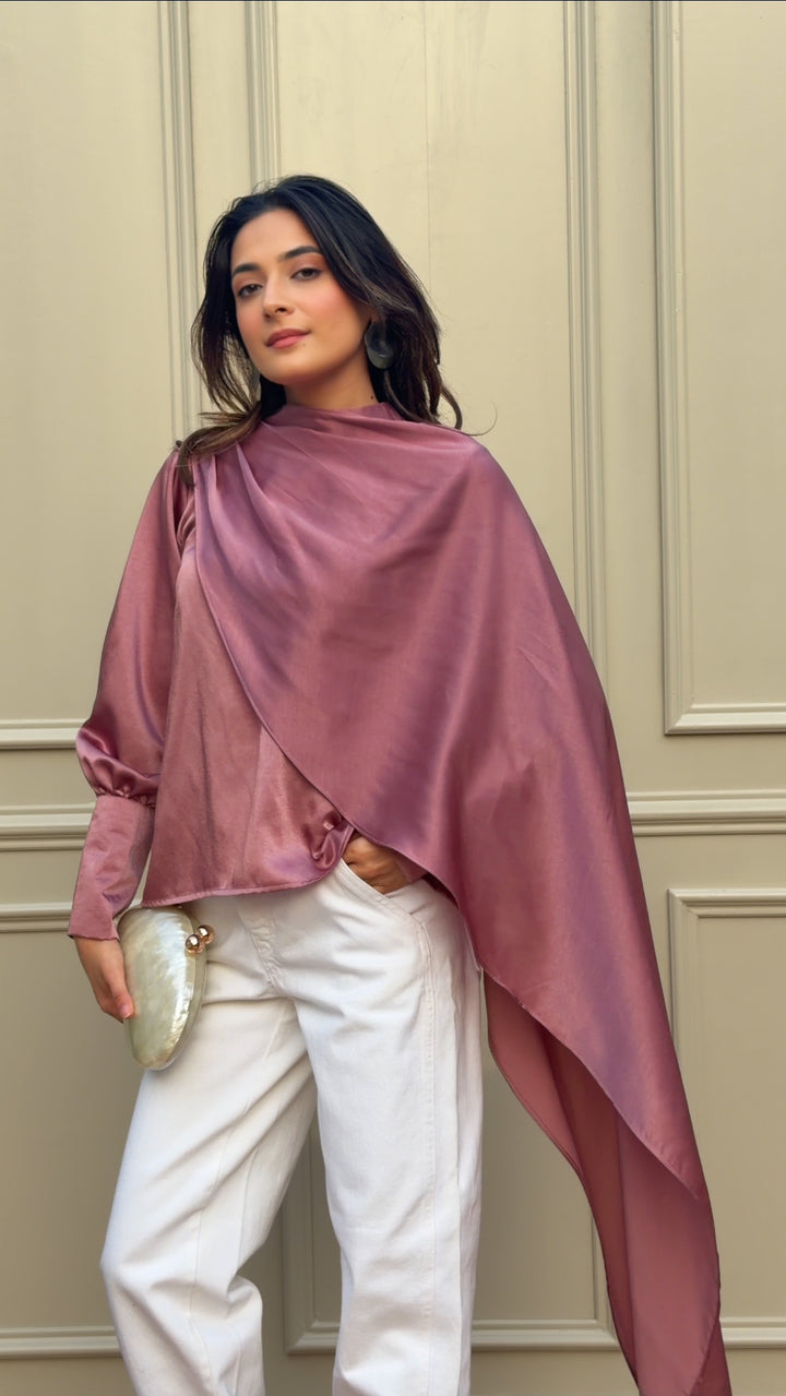 Itika Arora in Vera satin top (pink)