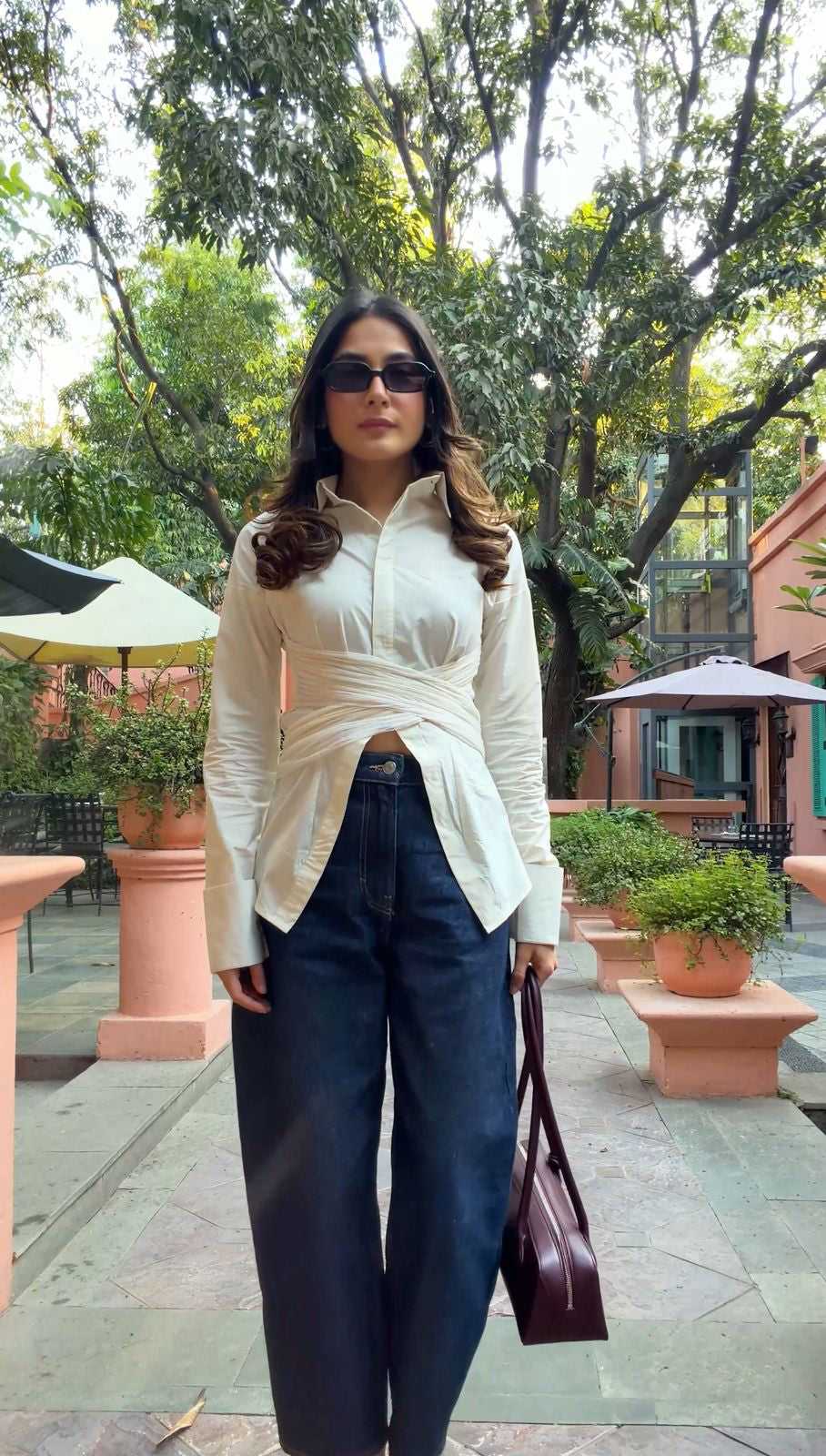 Itika Arora in Como tie-up shirt