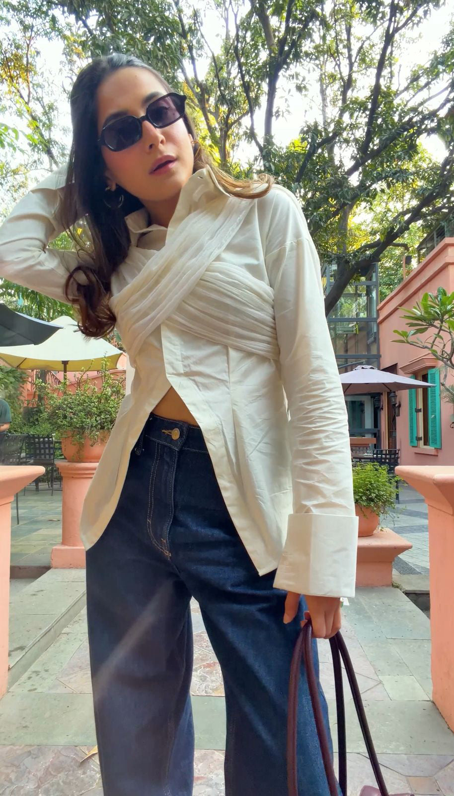 Itika Arora in Como tie-up shirt