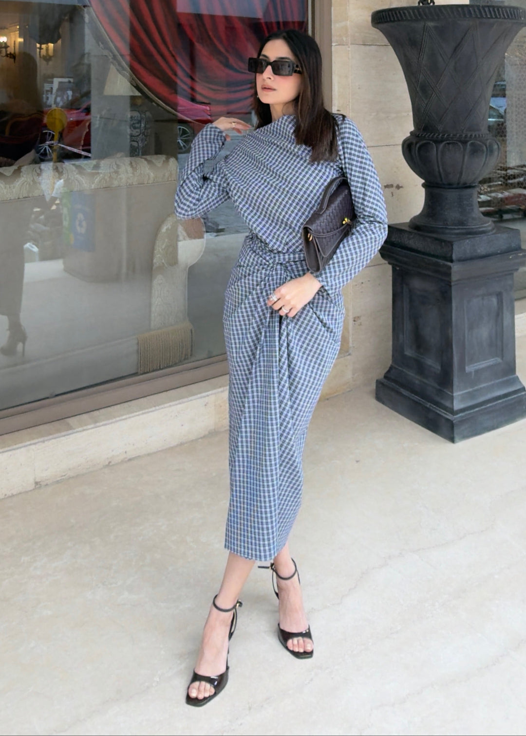 Mayfair Drape Dress (Blue)