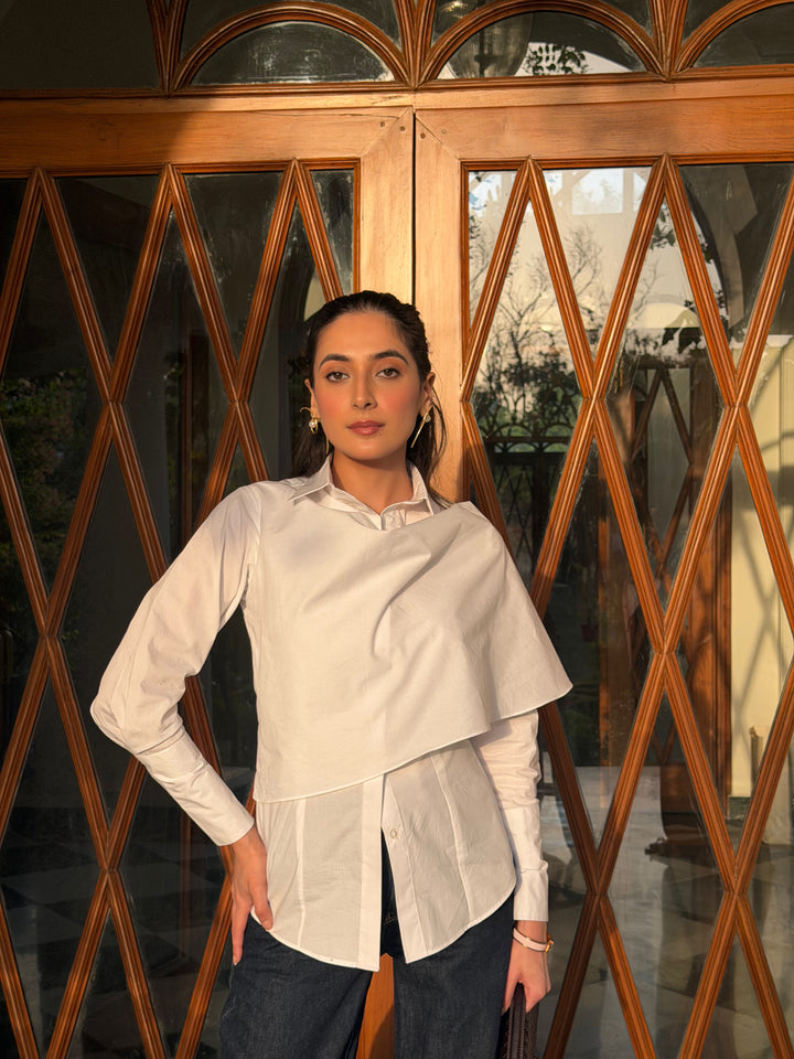 Itika Arora in Nola scarf shirt