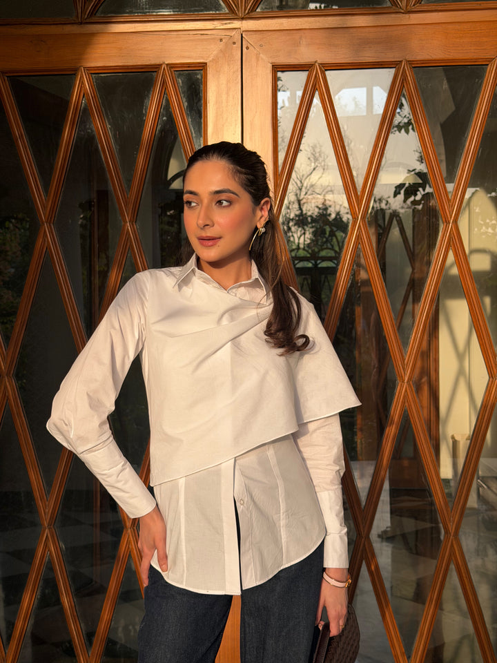 Itika Arora in Nola scarf shirt