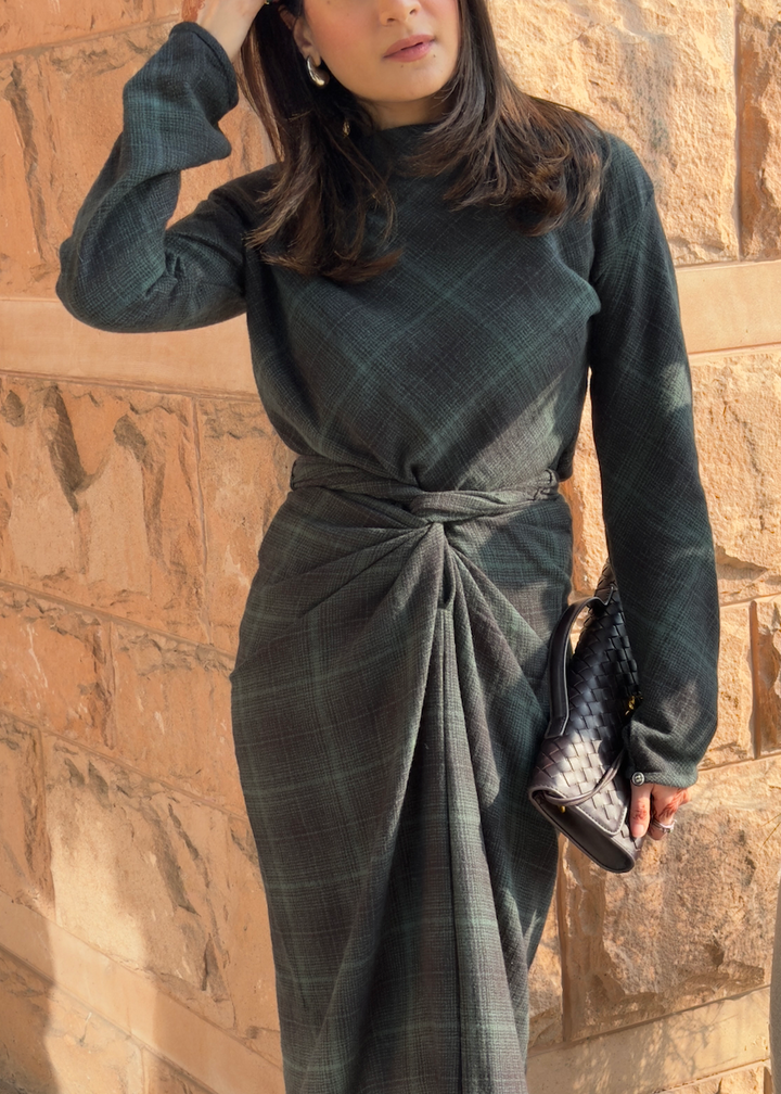 Mayfair Drape Dress (green)