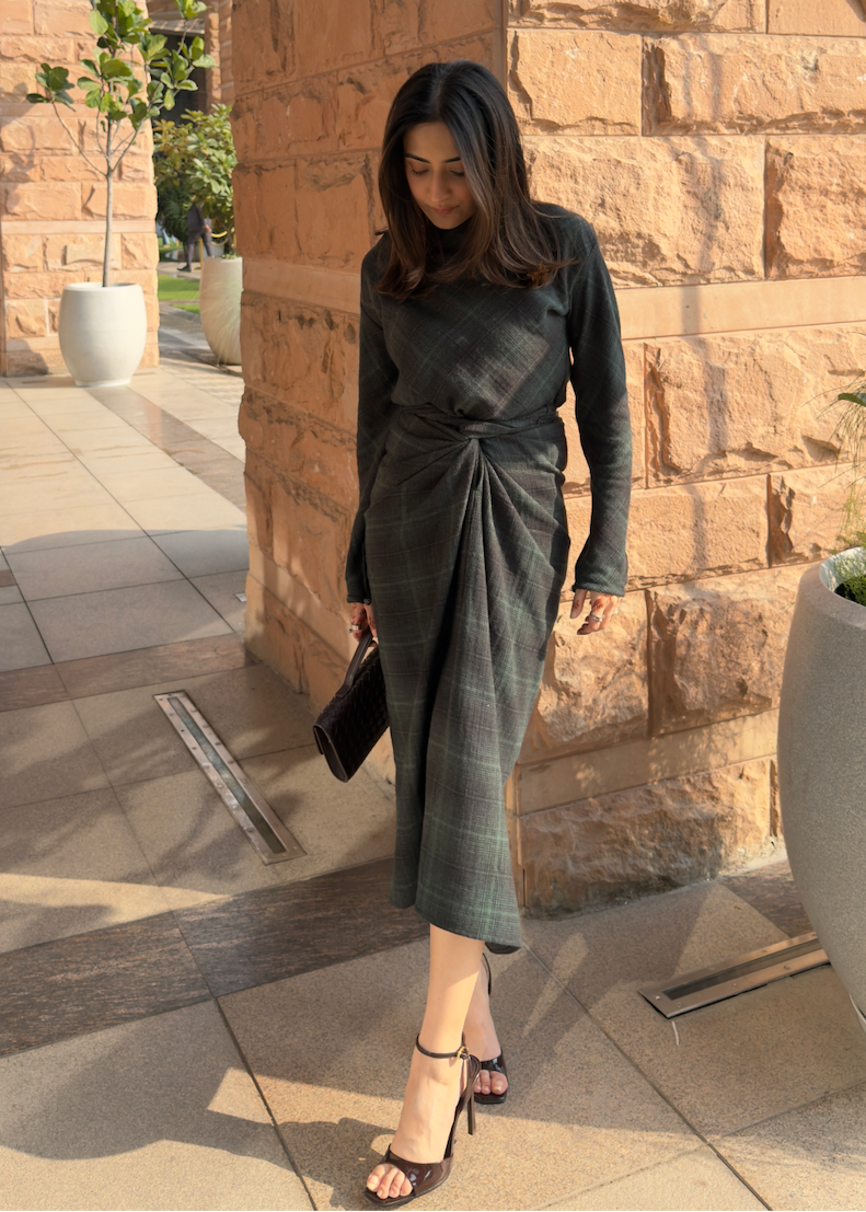 Mayfair Drape Dress (green)