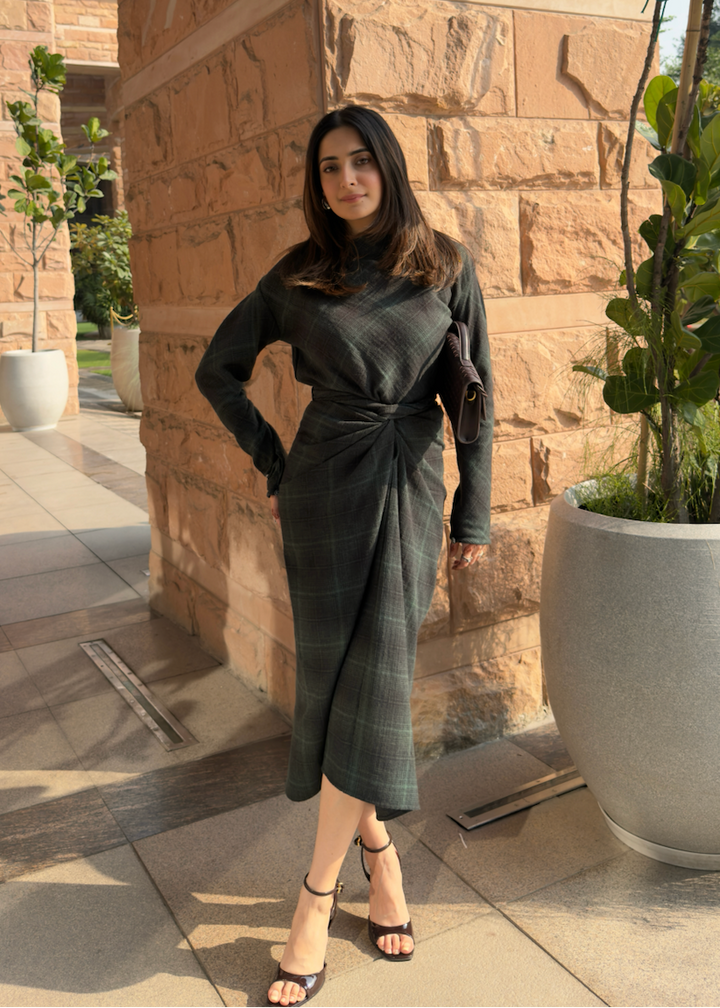 Mayfair Drape Dress (green)