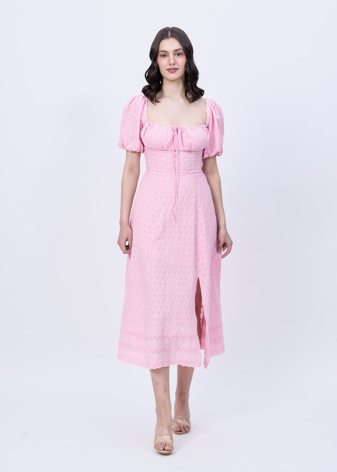 Peony fit and flare dress (pink)