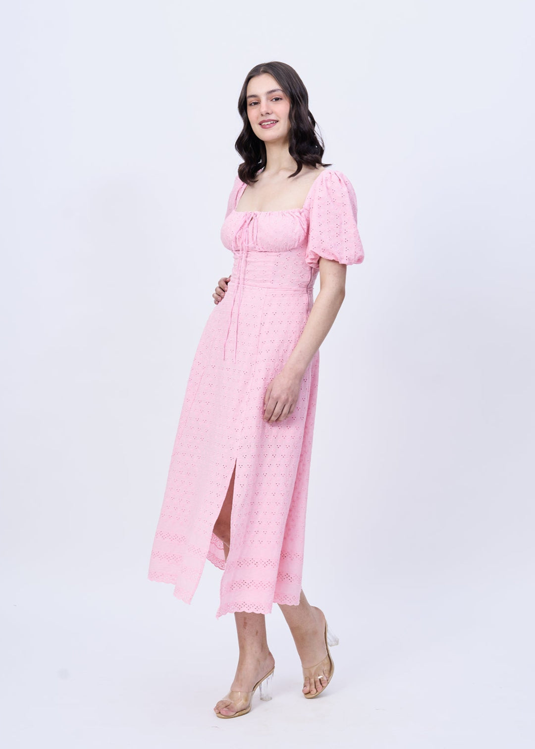 Peony fit and flare dress (pink)