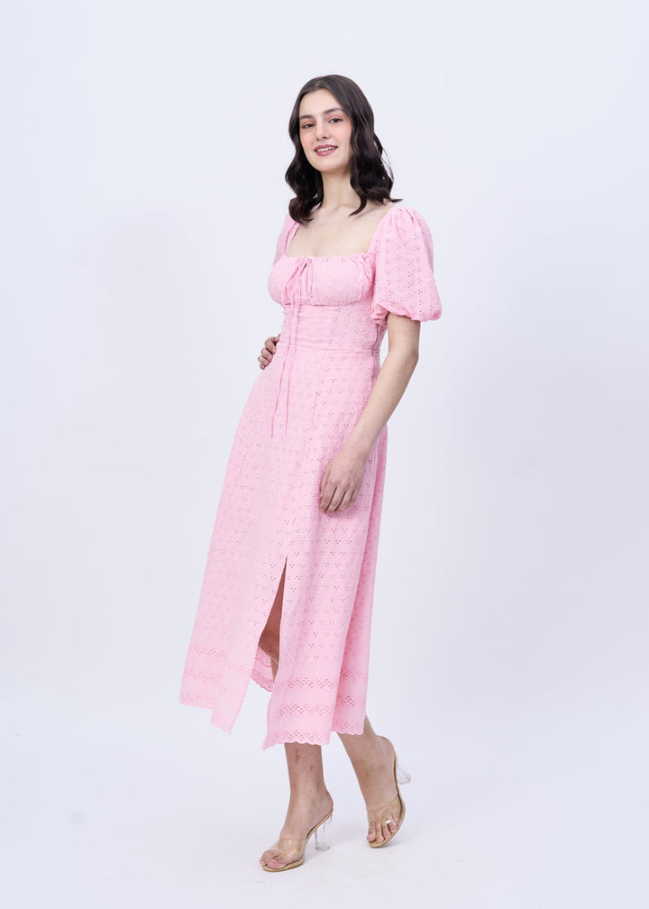 Peony fit and flare dress (pink)