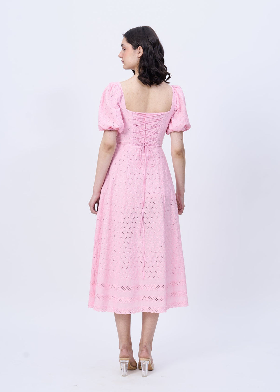 Peony fit and flare dress (pink)