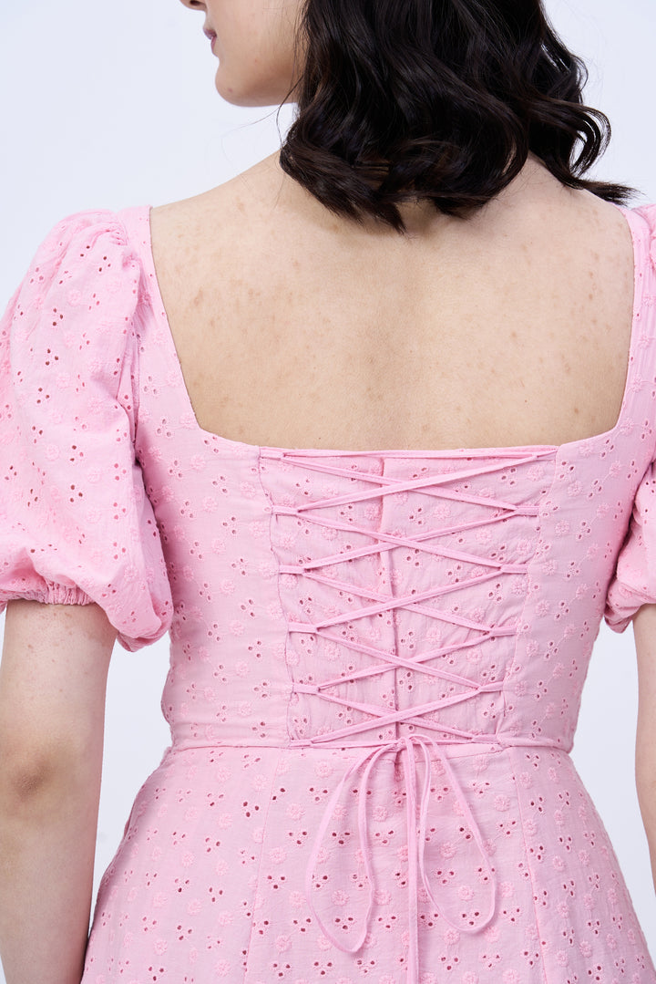 Peony fit and flare dress (pink)