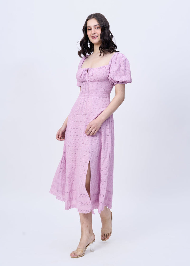 Peony fit and flare dress (Lilac)