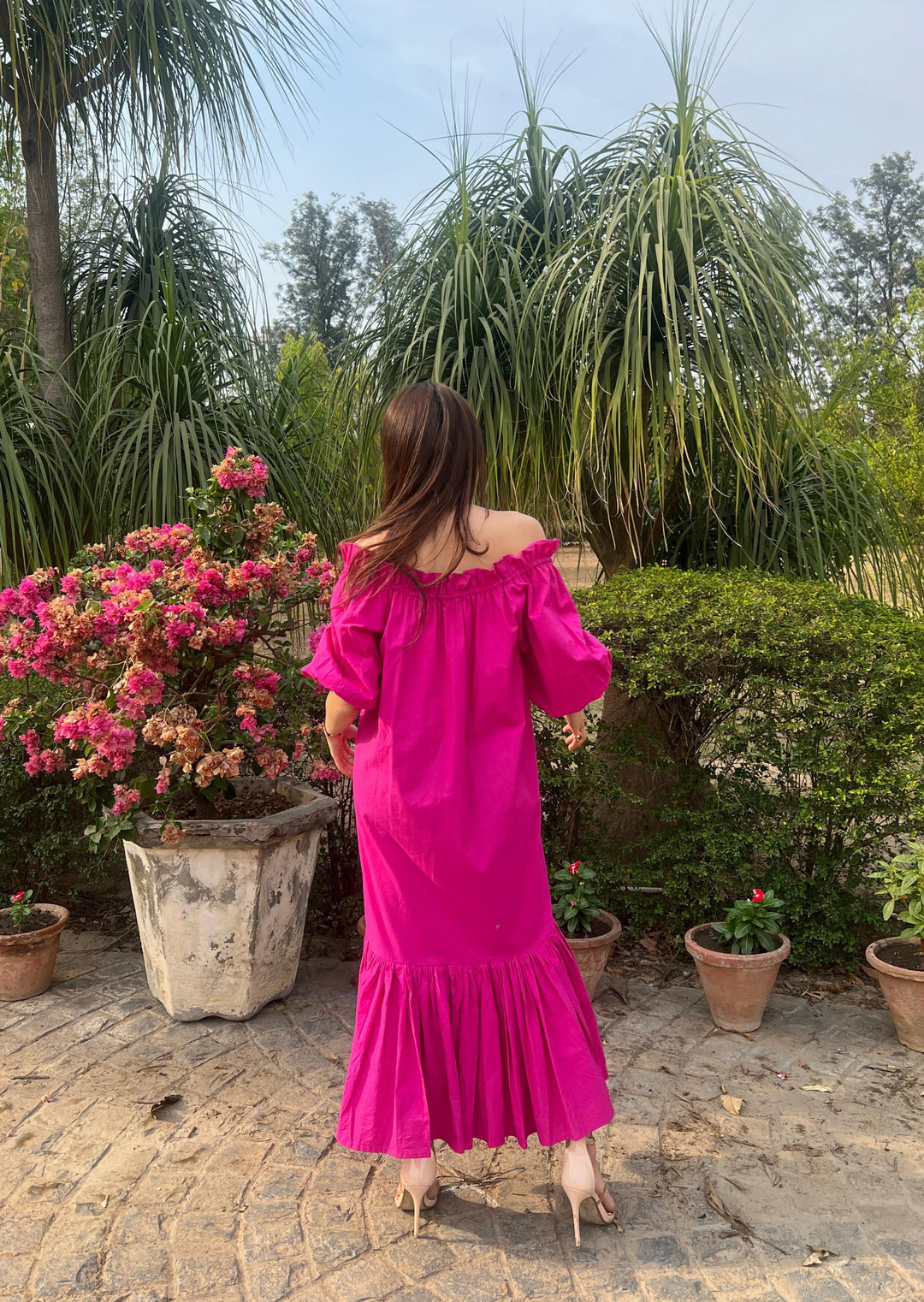 fuchsia off the shoulder dress The Winslet Fuchsia Sheath Off Shoulder Formal Evening Dress with Slit