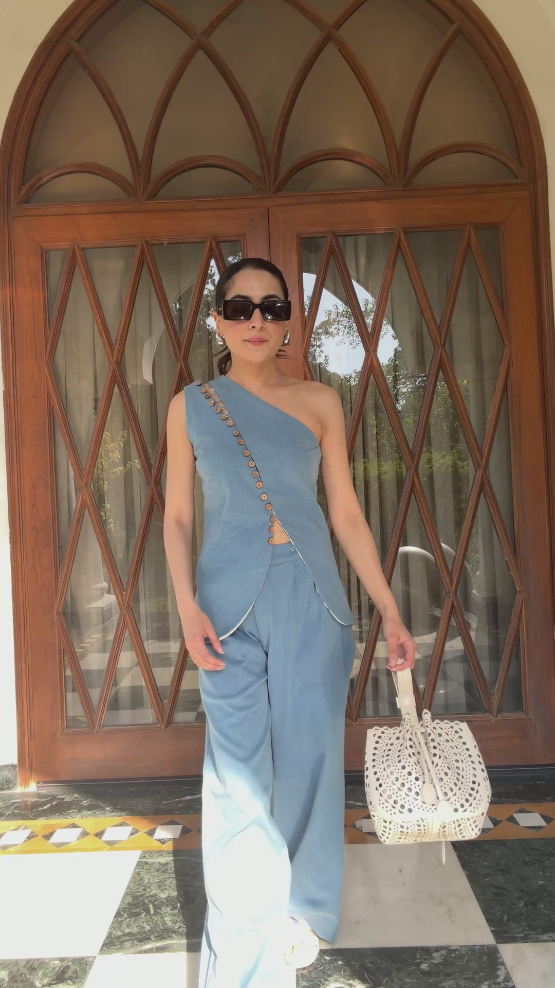 Itika Arora in Roma Co-ord set (Blue Denim)