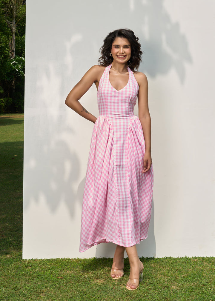 Polly dress (pink check)