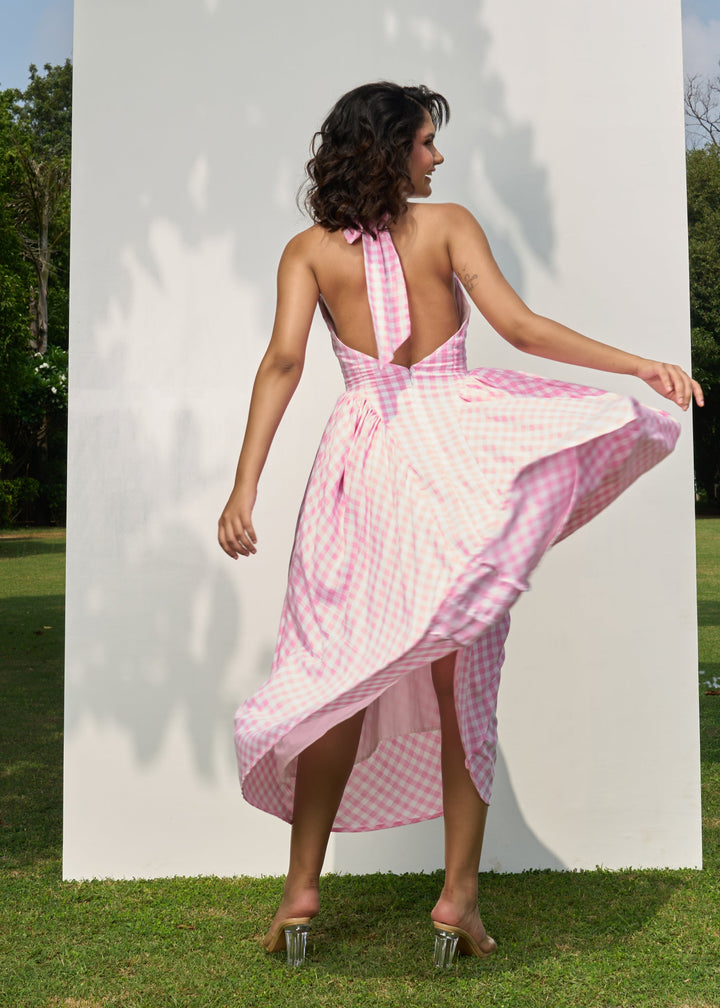 Polly dress (pink check)