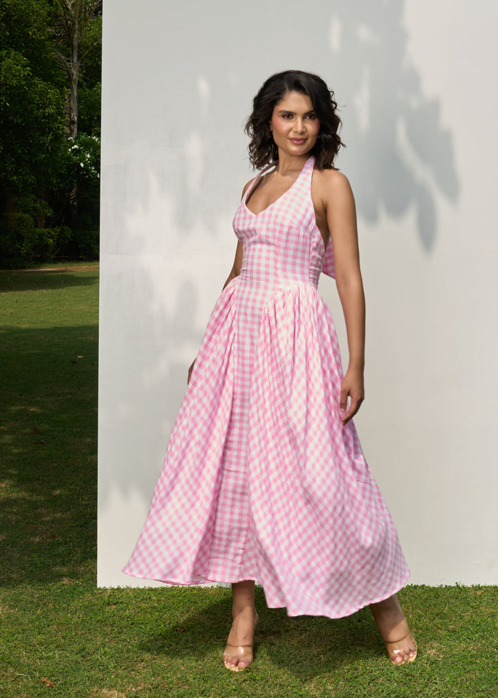 Polly dress (pink check)