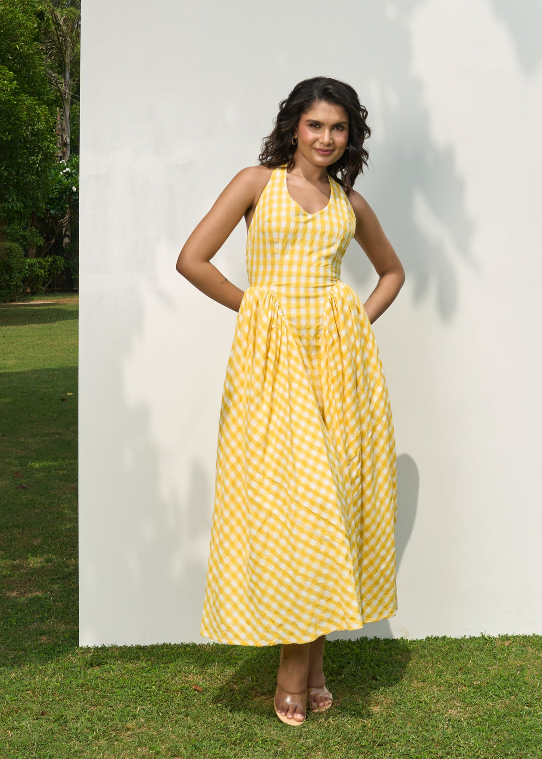 Polly dress (yellow check)