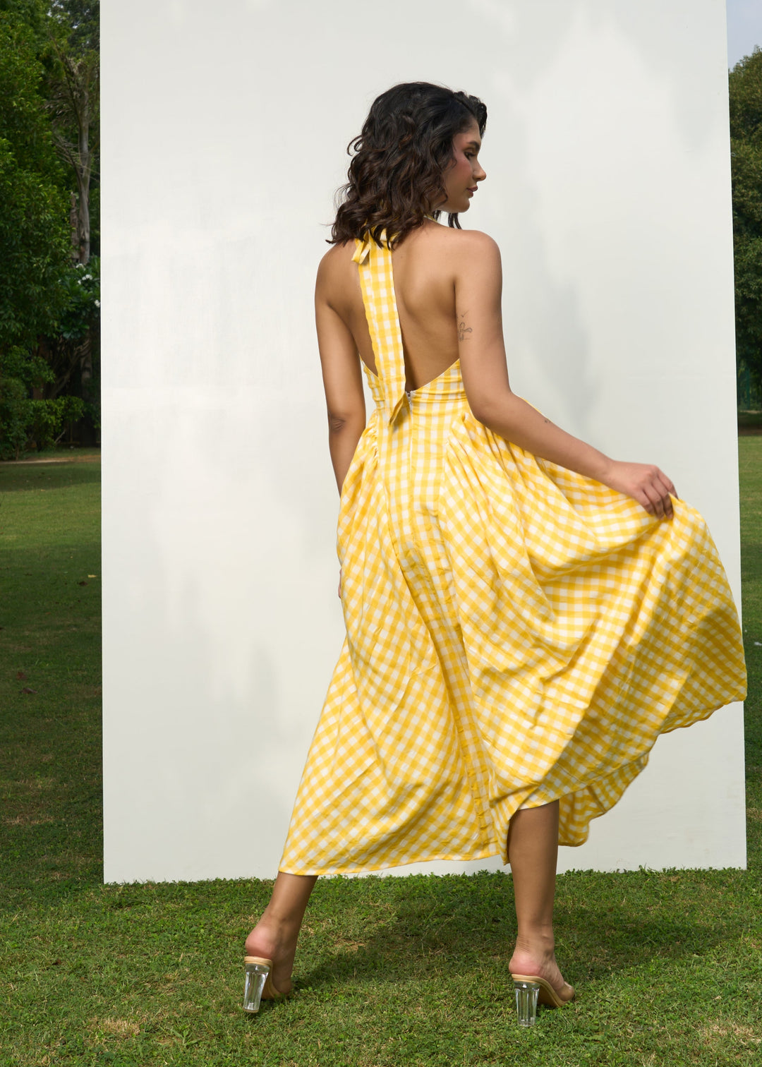 Polly dress (yellow check)