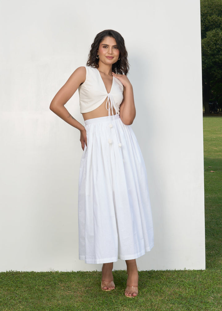 Lilo skirt Co-ord set (white)