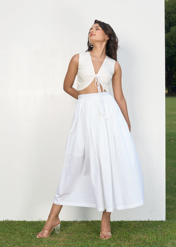 Lilo skirt Co-ord set (white)
