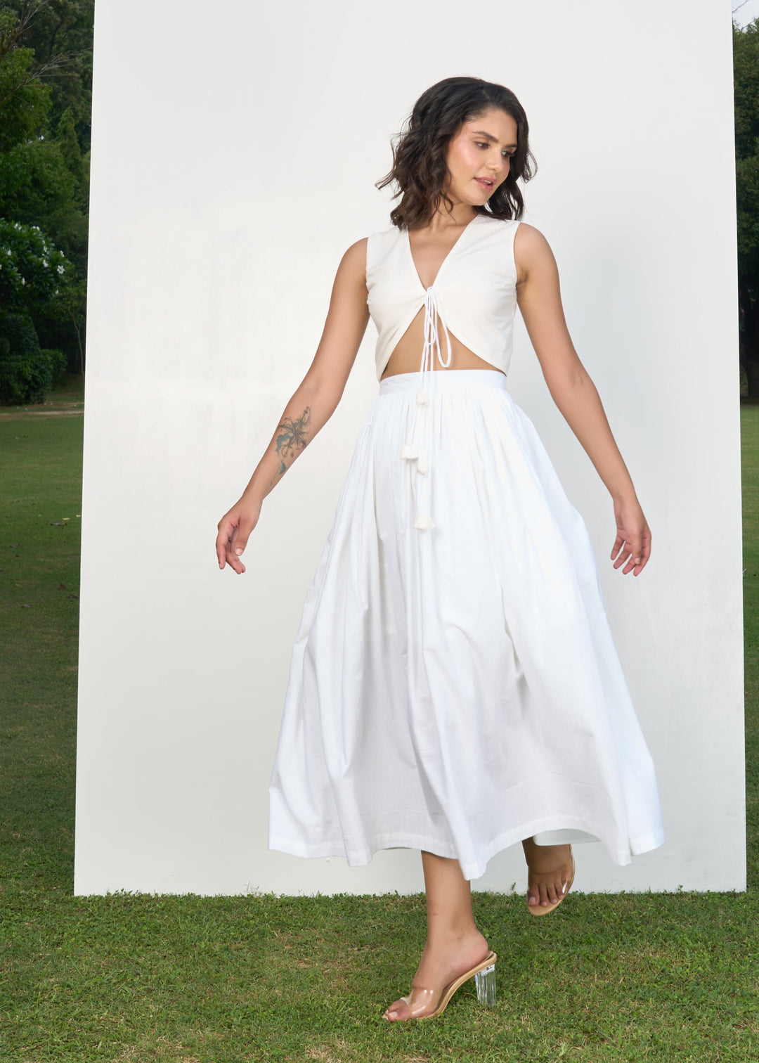 Lilo skirt Co-ord set (white)