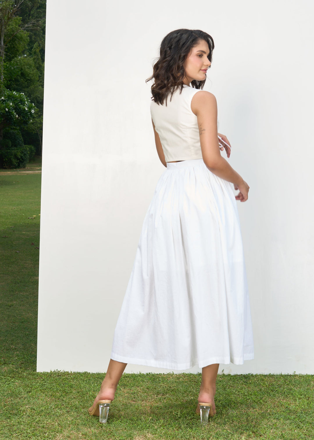 Lilo skirt Co-ord set (white)
