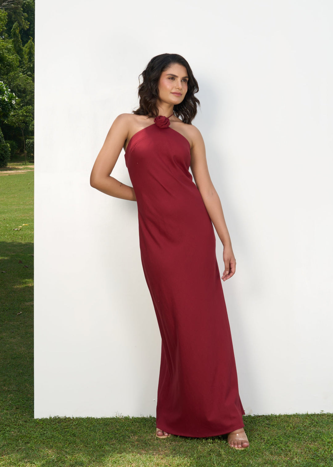 Harmony rosette dress (red)