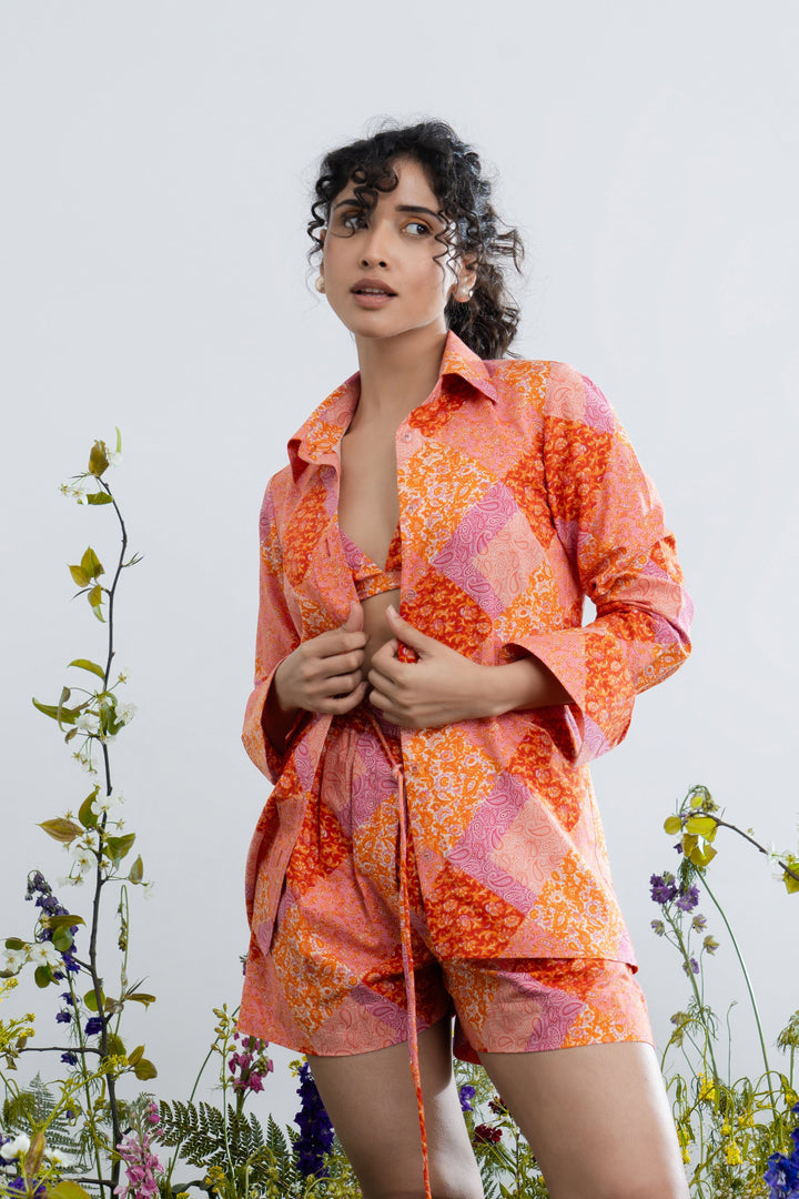 Meghna Pahwa in Marigold Co-ord Set