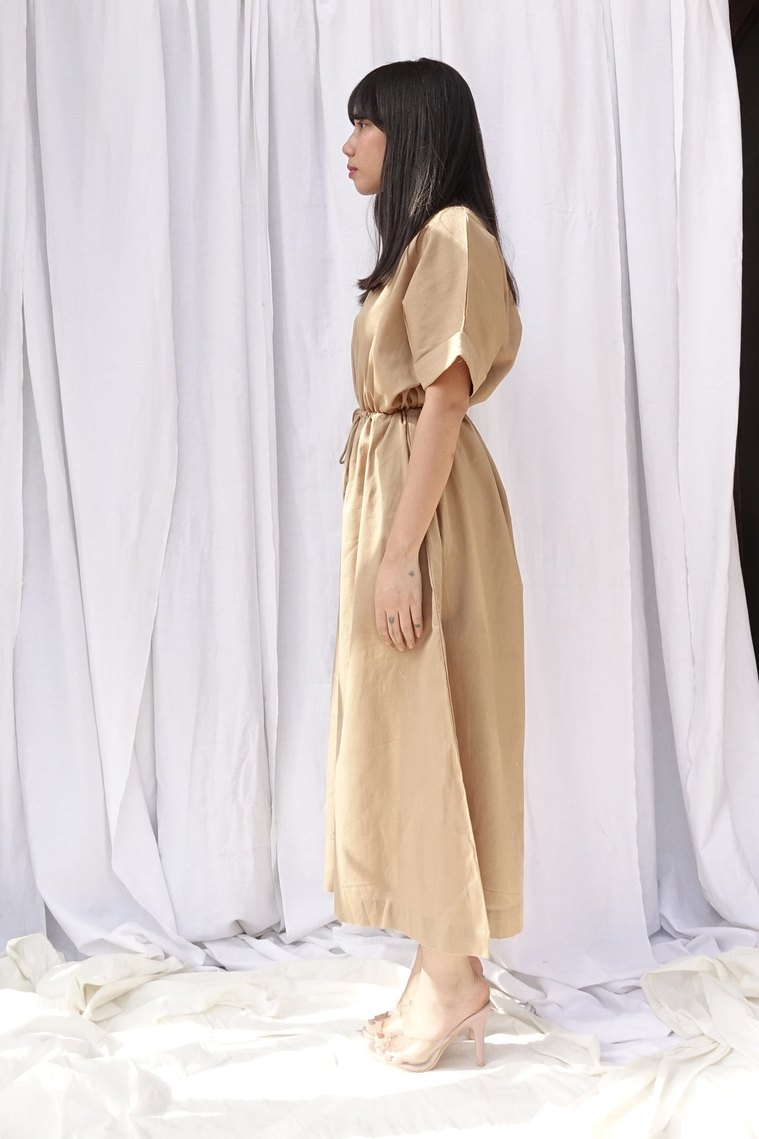 Juniper Jumpsuit (Free Size) (Beige)