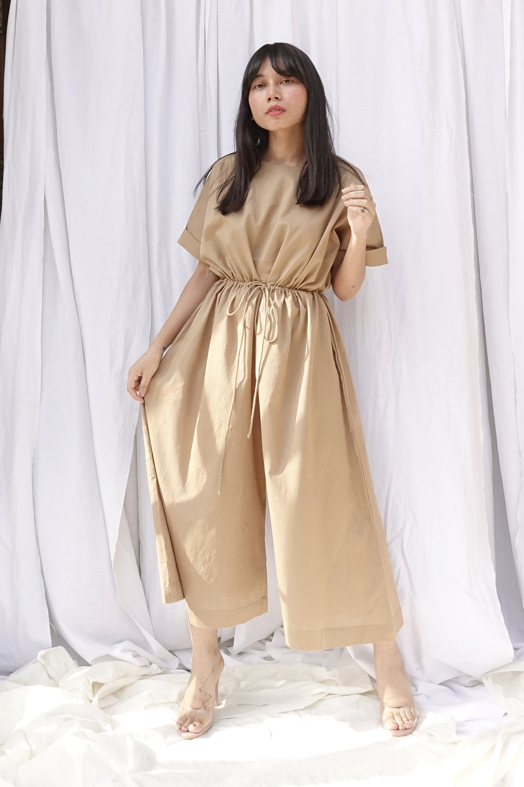 Juniper Jumpsuit (Free Size) (Beige)