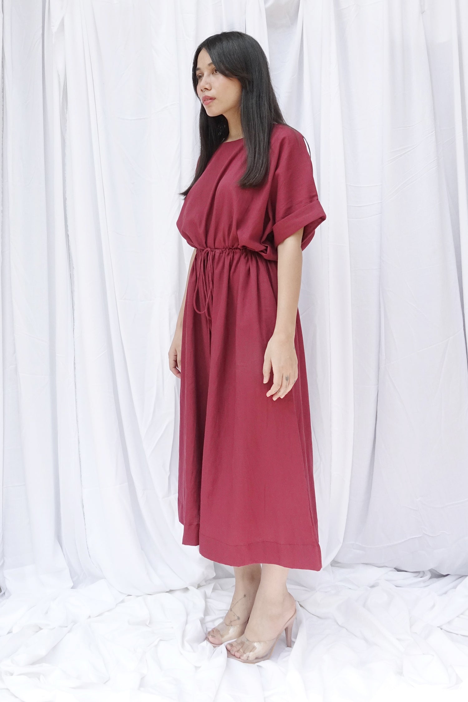 Juniper Jumpsuit (Free Size) (Maroon)